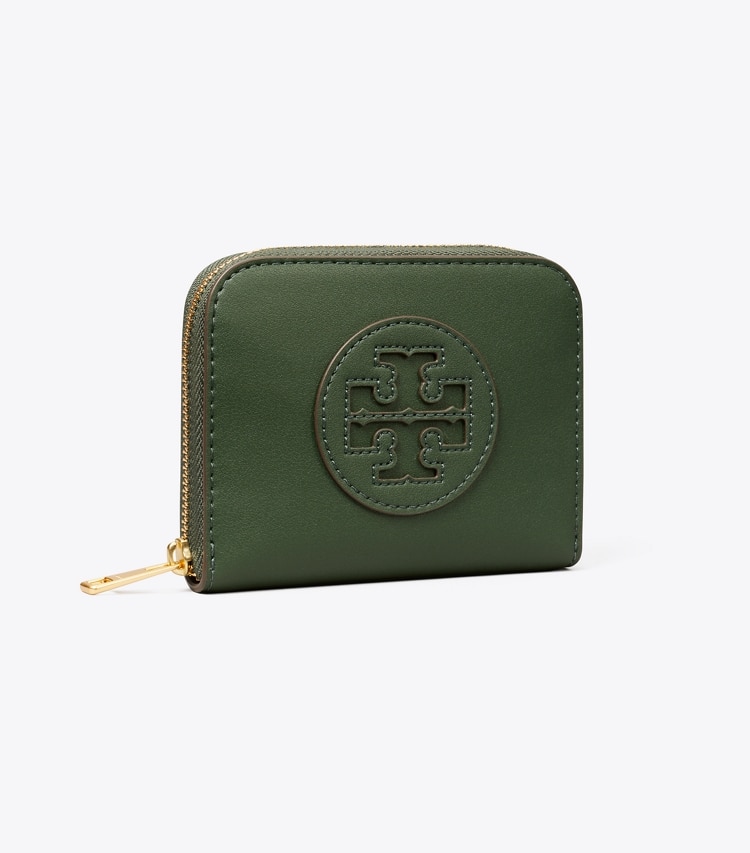 Tory Burch designer wallets Small Ella Bio Zip Wallet in Basil angle