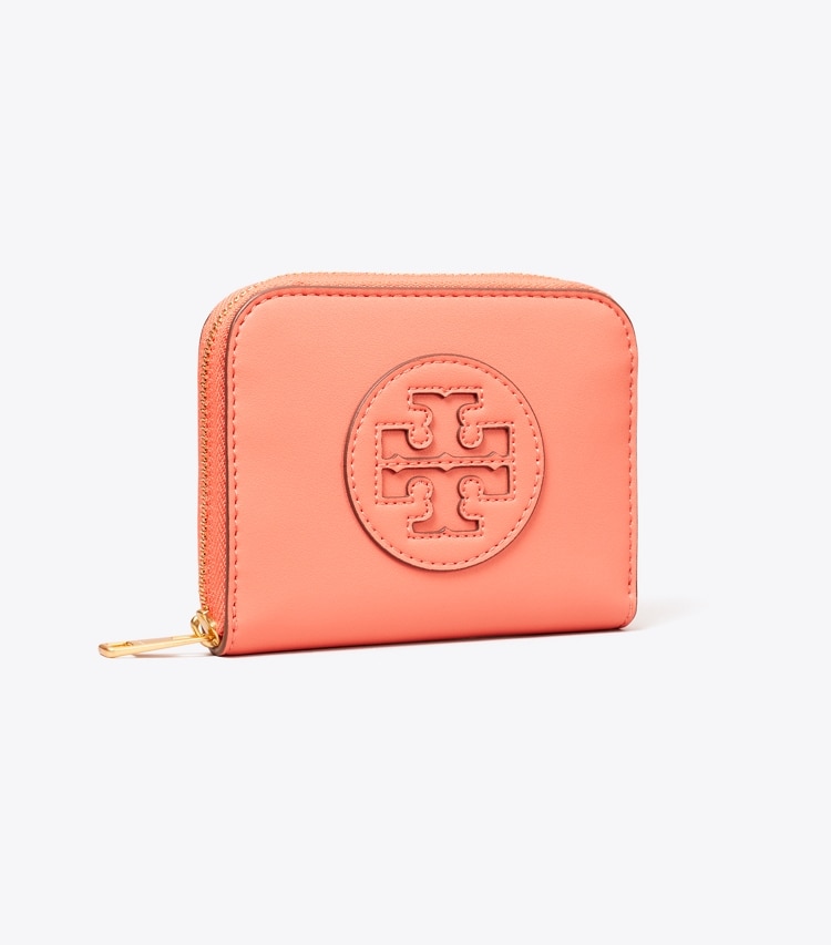 Tory Burch designer wallets Small Ella Bio Zip Wallet in Coral Crush angle