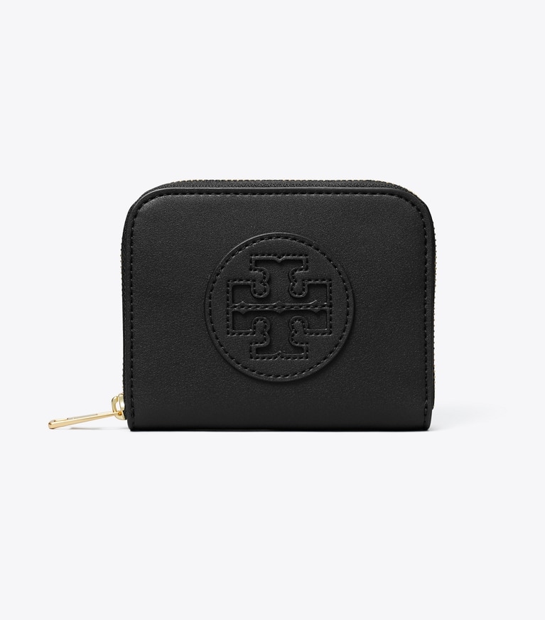 Tory Burch designer wallets Small Ella Bio Zip Wallet in Black angle
