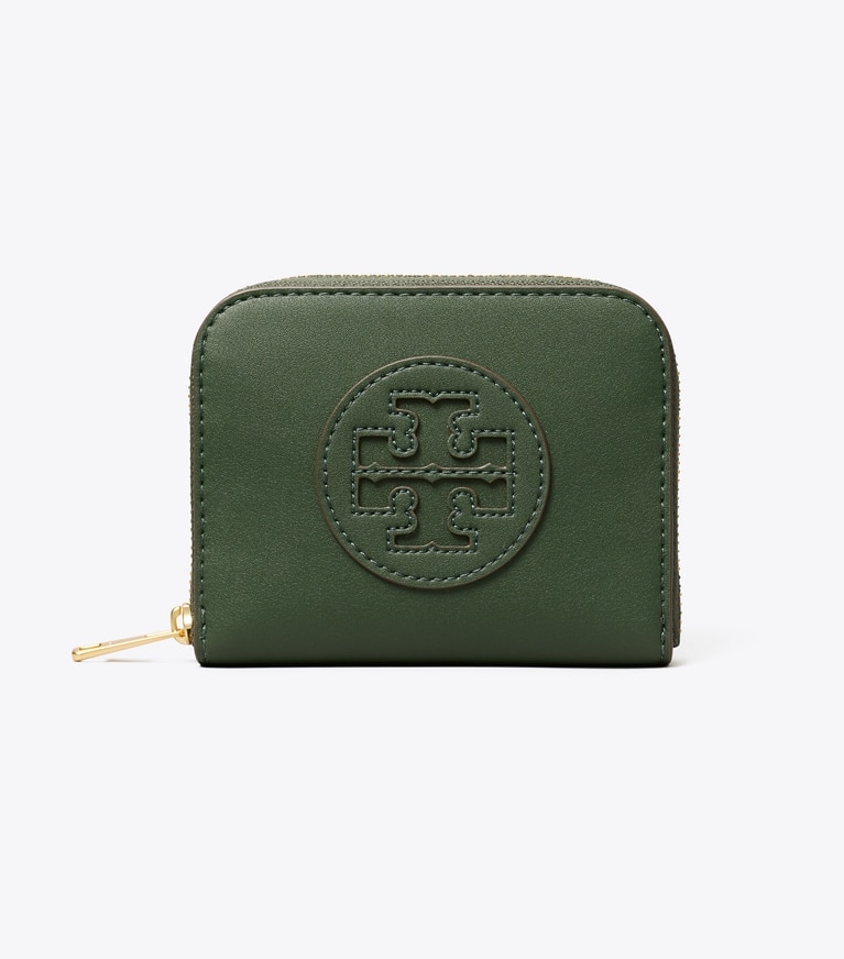 Tory Burch designer wallets Small Ella Bio Zip Wallet in Basil angle