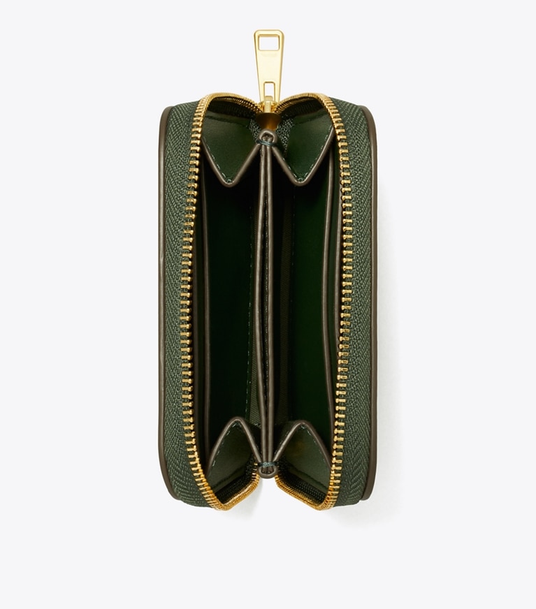 Tory Burch designer wallets Small Ella Bio Zip Wallet in Basil angle