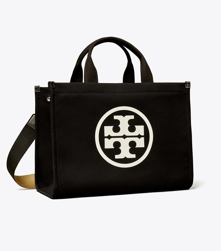 Tory Burch designer tote bags Small Ella Canvas Tote in Black angle