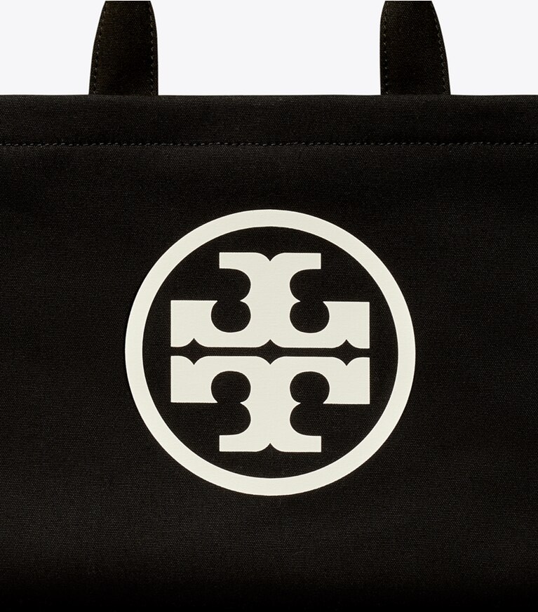 Tory Burch designer tote bags Small Ella Canvas Tote in Black angle