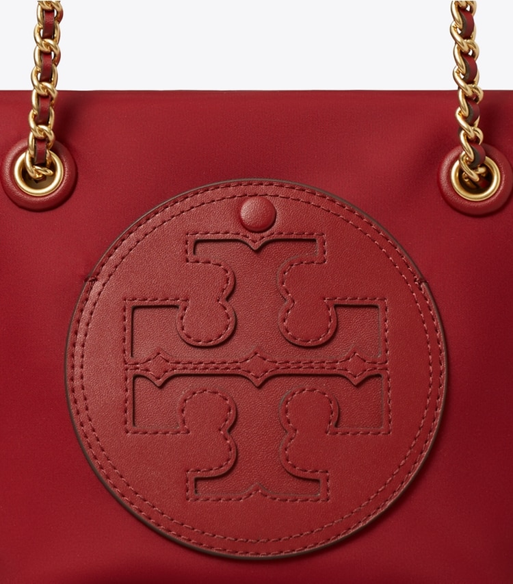 Tory Burch designer crossbody bags Small Ella Chain Crossbody in Bartlett Red detail