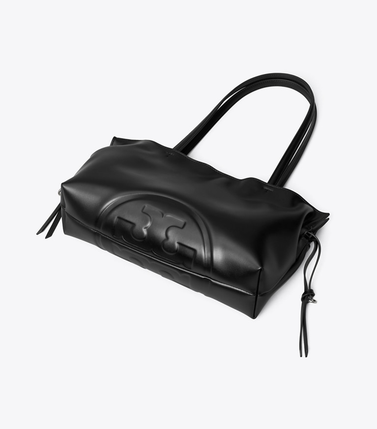 Tory Burch designer tote bags Small Ella Drawstring Tote in Black angle