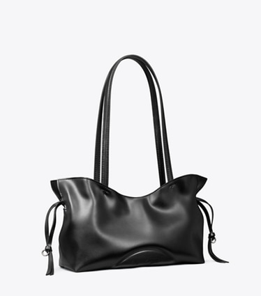 ショルダーバッグ・ポシェット Tory Burch Spacious Pebbled Leather Handbag With Suede Leather crossbody bag Tory Burch Black in Leather - 50771773