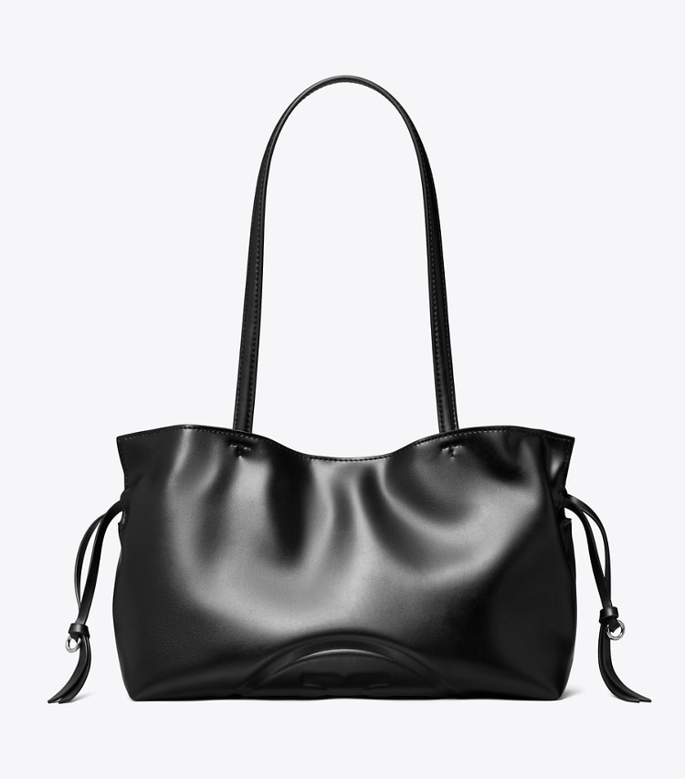 Tory Burch designer tote bags Small Ella Drawstring Tote in Black front