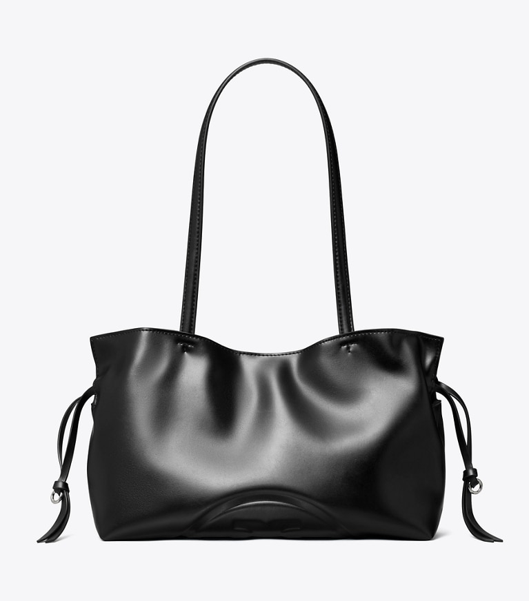Tory Burch designer tote bags Small Ella Drawstring Tote in Black angle