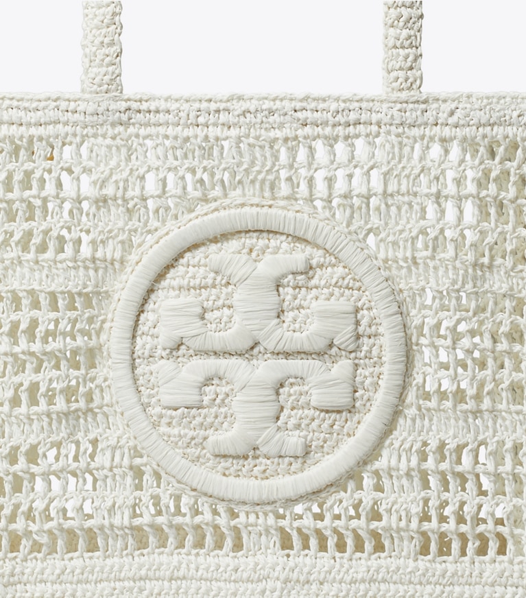 Tory Burch designer tote bags Small Ella Hand-Crocheted Tote in White angle