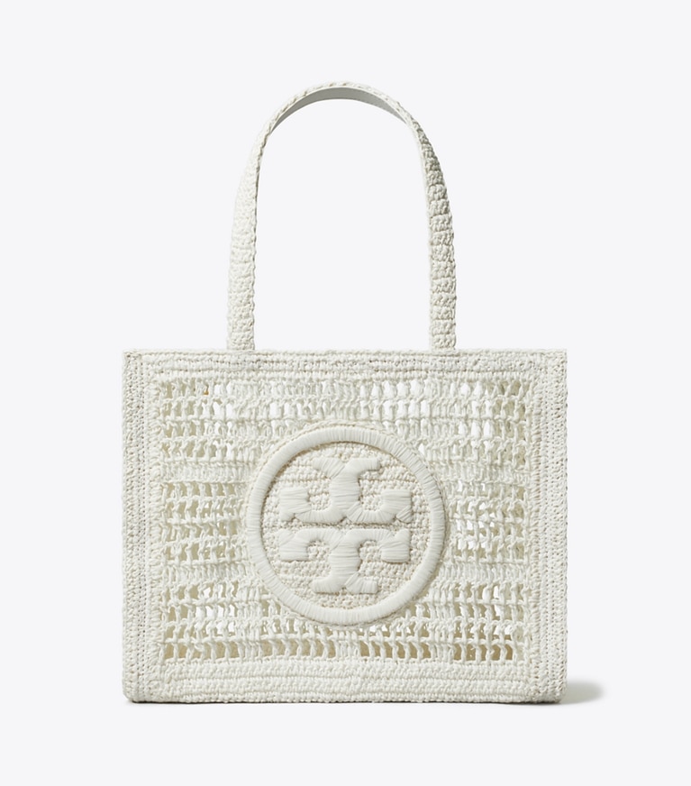 Tory Burch designer tote bags Small Ella Hand-Crocheted Tote in White angle