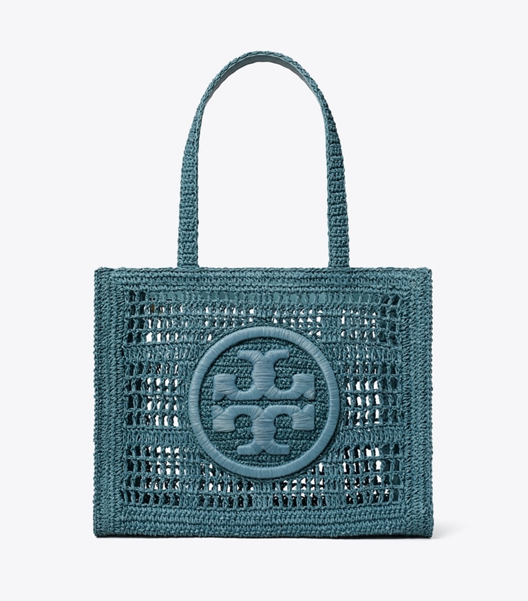 Tory Burch designer トートバッグ エラ ハンドクロシェ スモールトート in Deep Slate angle