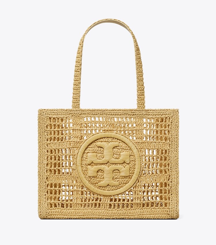 Tory Burch designer tote bags Small Ella Hand-Crocheted Tote in Natural front