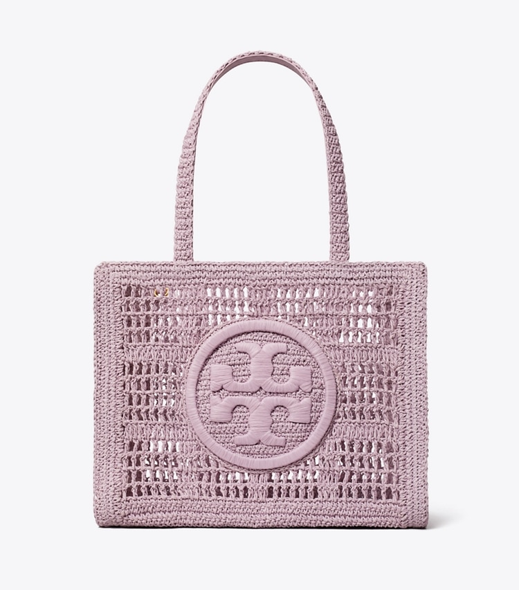 Tory Burch designer tote bags Small Ella Hand-Crocheted Tote in Pale Purple front