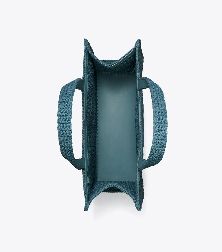 Tory Burch designer トートバッグ エラ ハンドクロシェ スモールトート in Deep Slate angle