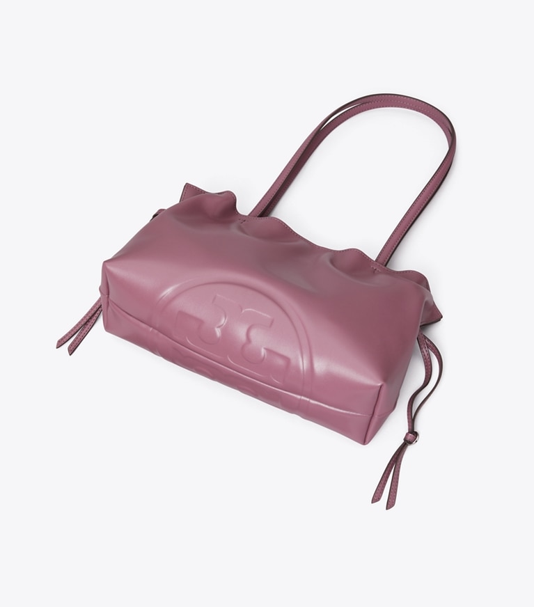 Tory Burch designer tote bags Small Ella natuura™ Drawstring Tote in Plum Haze angle