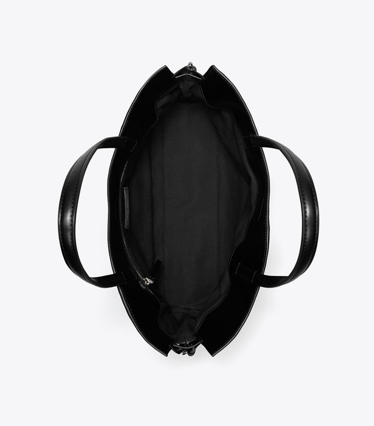 Tory Burch designer tote bags Small Ella natuura™ Drawstring Tote in Black angle