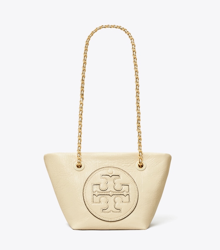 Tory Burch designer crossbody bags Small Ella Patent Chain Crossbody in Oats front