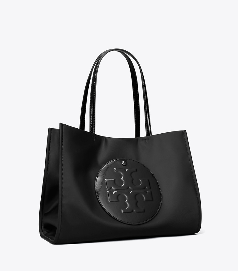 Tory Burch designer tote bags Small Ella Patent Tote in Black angle