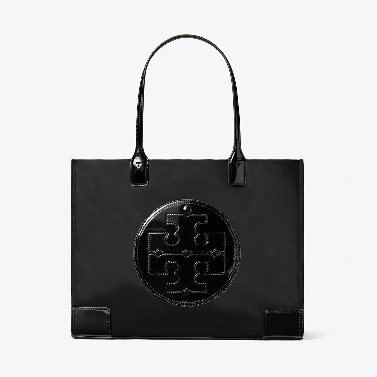 TORY BURCH Ella Mini Nylon Shoulder hotsell Tote BLACK Patent