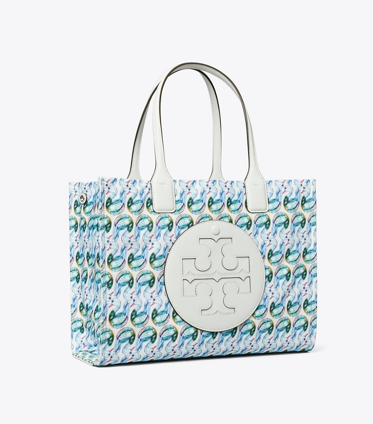 Tory Burch designer tote bags Small Ella Printed Tote in Swan angle