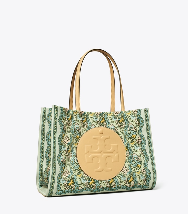 Tory Burch designer トートバッグ エラ プリント スモール トートバッグ in Blue Dream Paisley angle