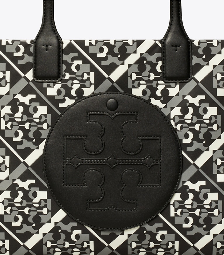 Tory Burch designer tote bags Small Ella Printed Tote in Prismatic Logo angle