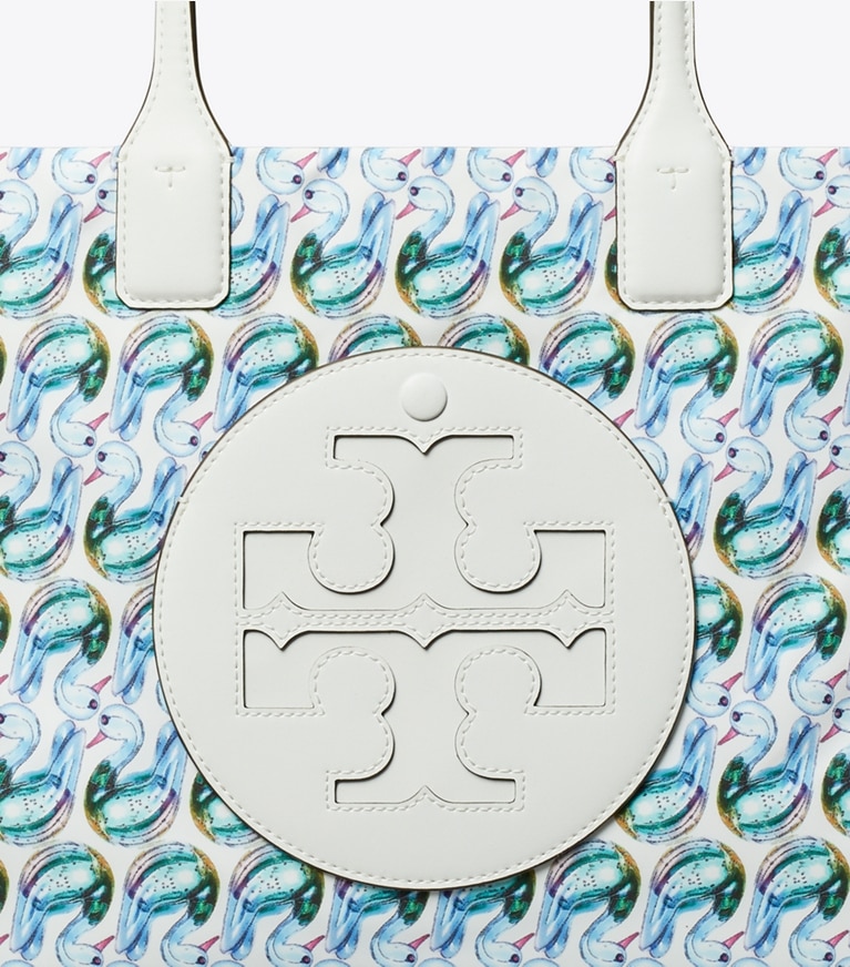 Tory Burch designer tote bags Small Ella Printed Tote in Swan angle