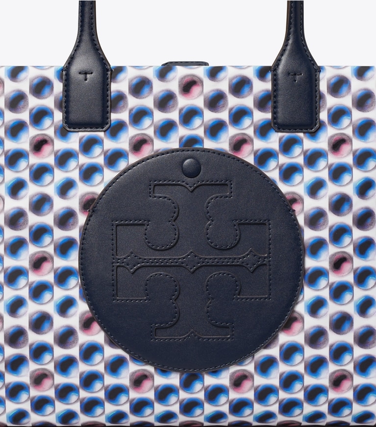 Tory Burch designer トートバッグ エラ プリント スモール トートバッグ in Blue Candy Dots angle