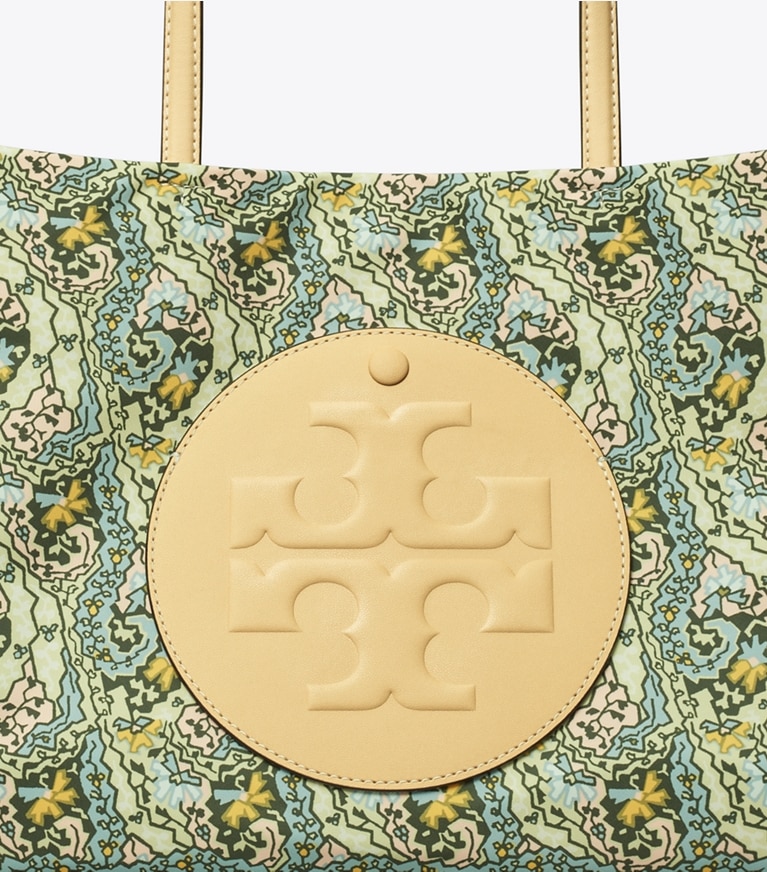 Tory Burch designer tote bags Small Ella Printed Tote in Blue Dream Paisley angle