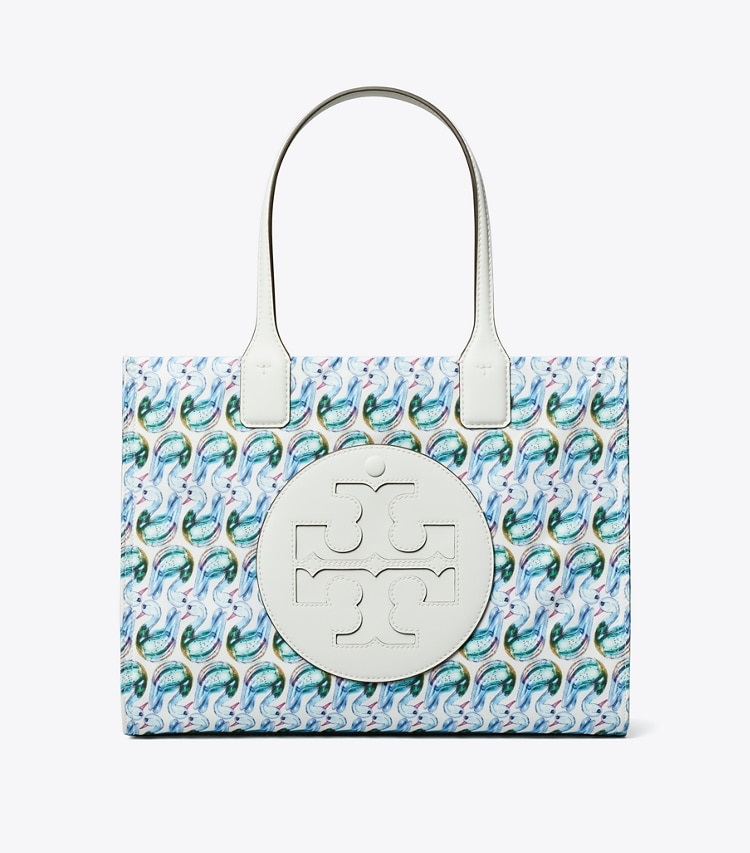 Tory Burch designer tote bags Small Ella Printed Tote in Swan front