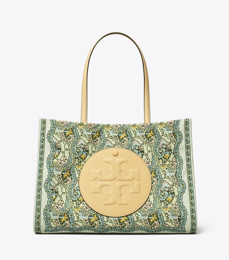 Tory Burch designer tote bags Small Ella Printed Tote in Blue Dream Paisley front