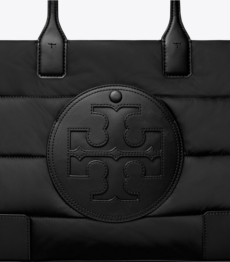 Tory Burch designer tote bags Small Ella Soft Tote in Black detail