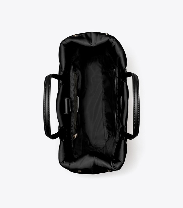 Tory Burch designer tote bags Small Ella Soft Tote in Black overhead