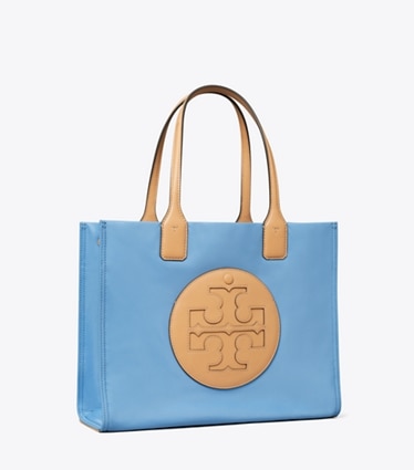 Tory Burch designer tote bags Small Ella Tote in Dauphin Blue angle