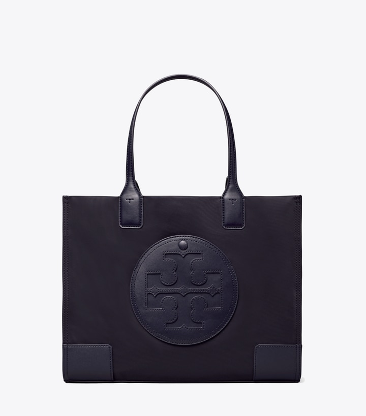 Tory Burch designer tote bags Small Ella Tote Bag in Tory Navy front