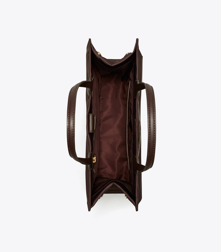 Tory Burch designer tote bags Small Ella Tote Bag in TEMPRANILLO overhead