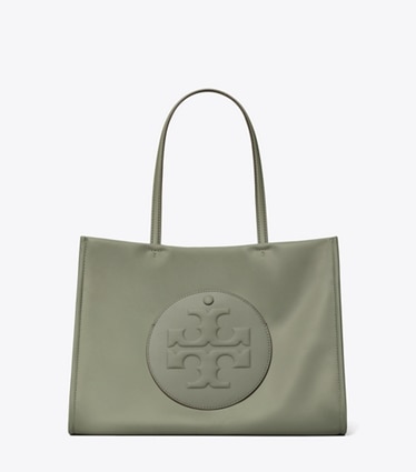 Tory Burch designer tote bags Small Ella Tote in Stone front