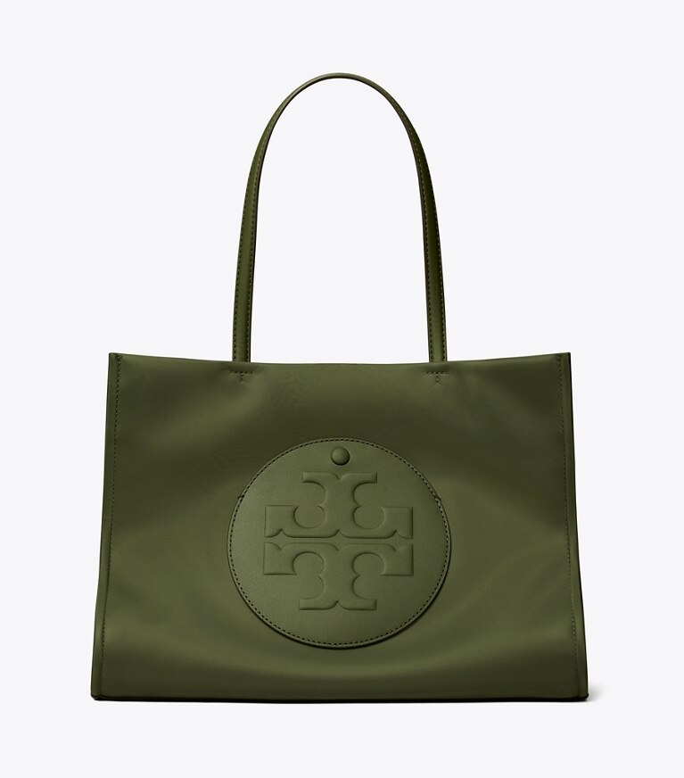 Tory Burch designer tote bags Small Ella Tote in Olive Green front