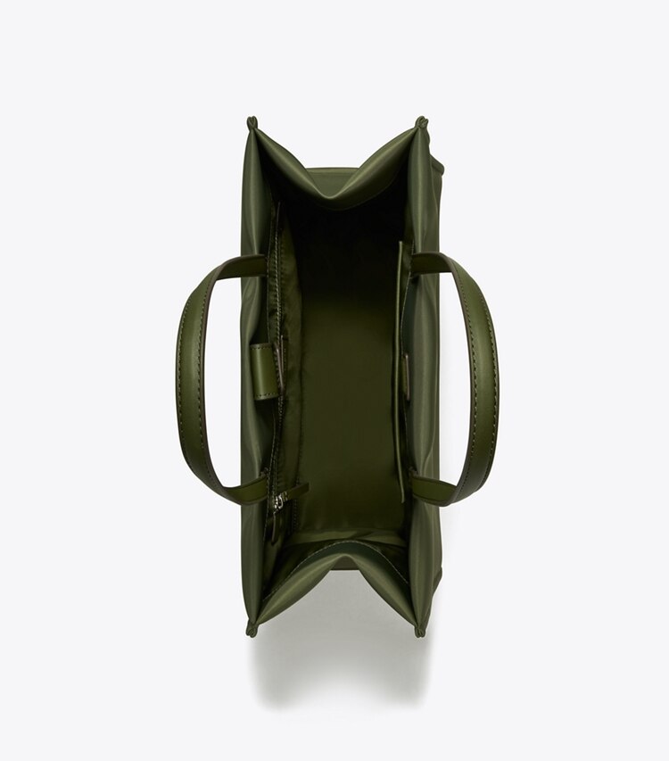 Tory Burch designer tote bags Small Ella Tote in Olive Green overhead