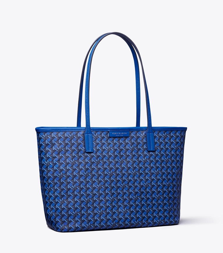 Tory Burch designer tote bags Small Ever-Ready Zip Tote in Mediterranean Blue angle