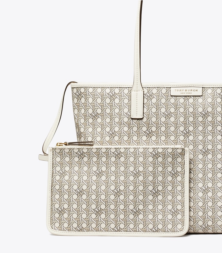 Tory Burch designer tote bags Small Ever-Ready Zip Tote in NEW IVORY angle