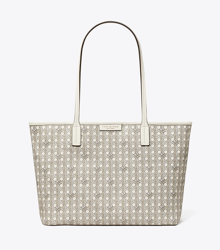 Tory Burch designer tote bags Small Ever-Ready Zip Tote in NEW IVORY angle