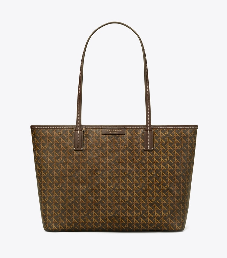 Tory Burch designer tote bags Small Ever-Ready Zip Tote in Chocolate front