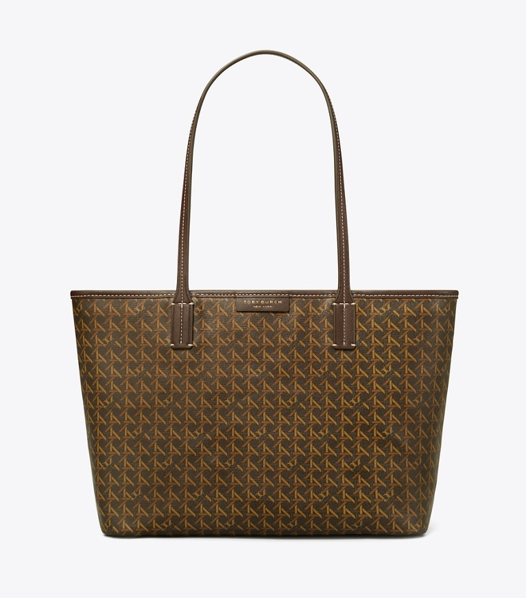Tory Burch designer tote bags Small Ever-Ready Zip Tote in Chocolate angle