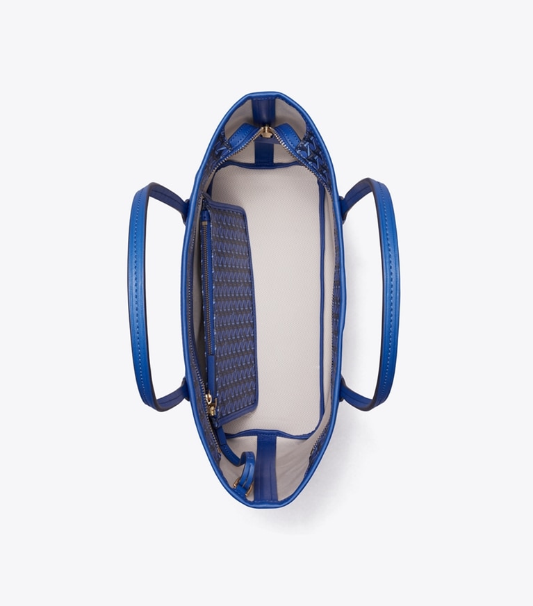 Tory Burch designer tote bags Small Ever-Ready Zip Tote in Mediterranean Blue angle