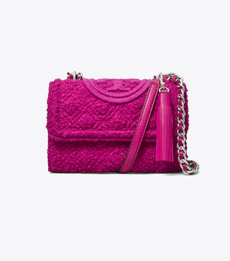 Tory Burch designer shoulder bags Small Fleming Bouclé Convertible Shoulder Bag in PRICKLY PEAR front