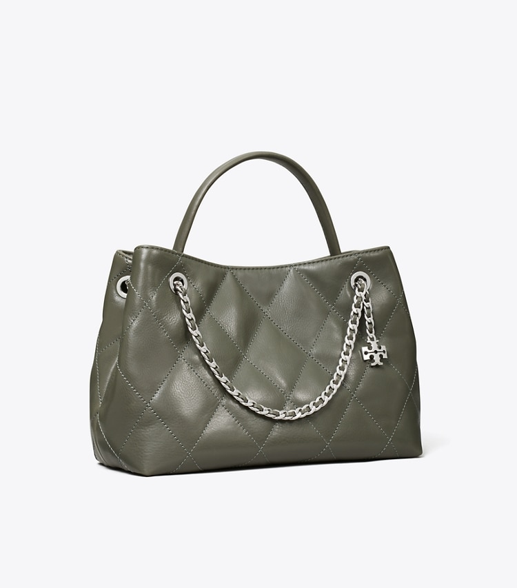 Tory Burch designer crossbody bags Small Fleming Carryall in Obsidian angle