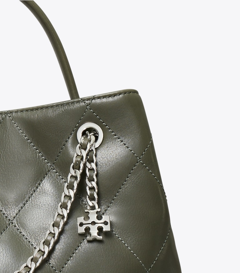 Tory Burch designer crossbody bags Small Fleming Carryall in Obsidian detail