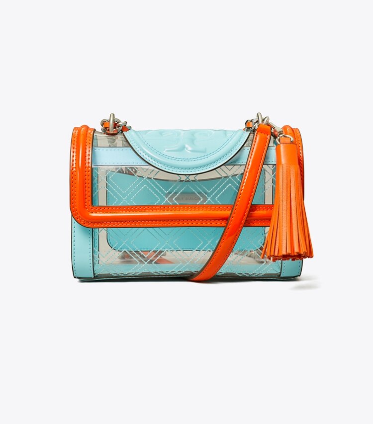 Tory Burch designer shoulder bags Small Fleming Clear Convertible Shoulder Bag in Clear front