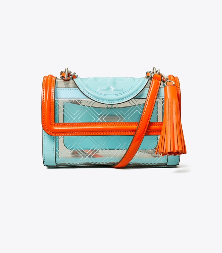 Tory Burch designer shoulder bags Small Fleming Clear Convertible Shoulder Bag in Clear angle